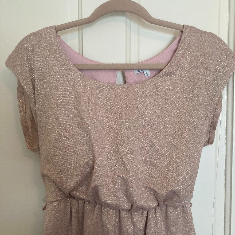 Pink and Gold Party Mini Dress